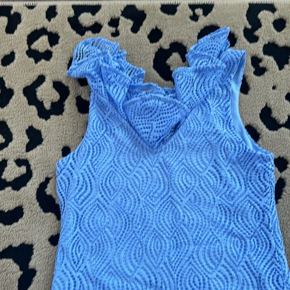 Lilly Pulitizer Alessa Light Blue Peri Flowing Leaf Lace Size Small - Picture 6 of 7
